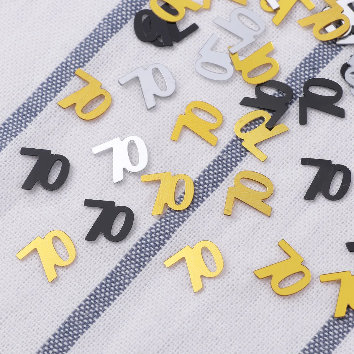 

1200Pcs Anniversary Confetti Metallic Number Sequins for Cards Tablecloths Gift Wrapping Golden Silver Confetti