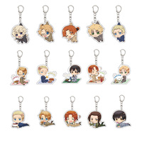 55MM Anime Hetalia World Stars Keychain Feliciano Vargas/Ludwig/Kiku Honda Key Chain Acrylic Model Plate Christmas Gifts