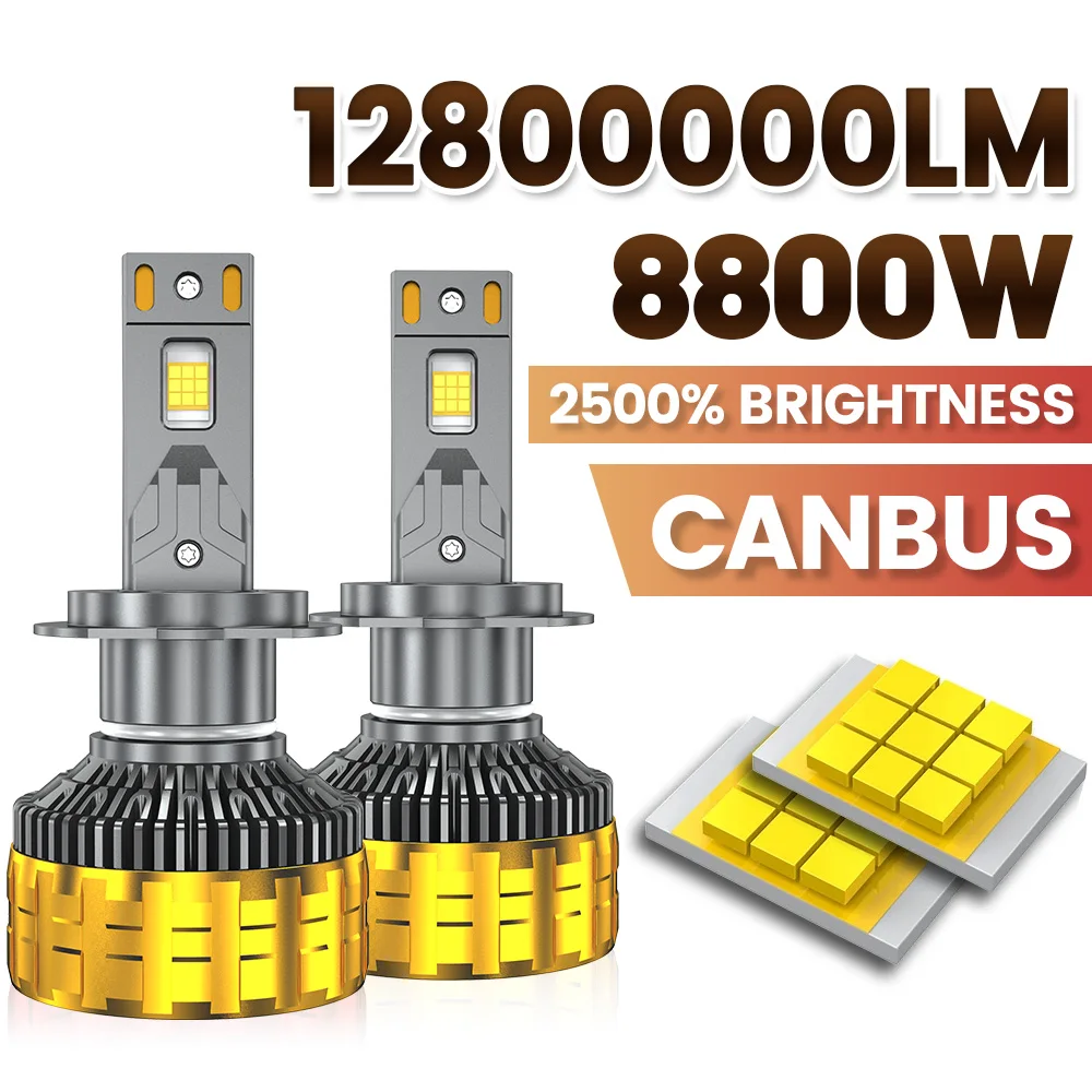 

H4 H7 Canbus LED Car LED Headlight 8800W 12800000LM H1 H8 H9 H11 9005 HB3 9006 HB4 Auto LED Lamp High Power Fog Light 6000K 12V