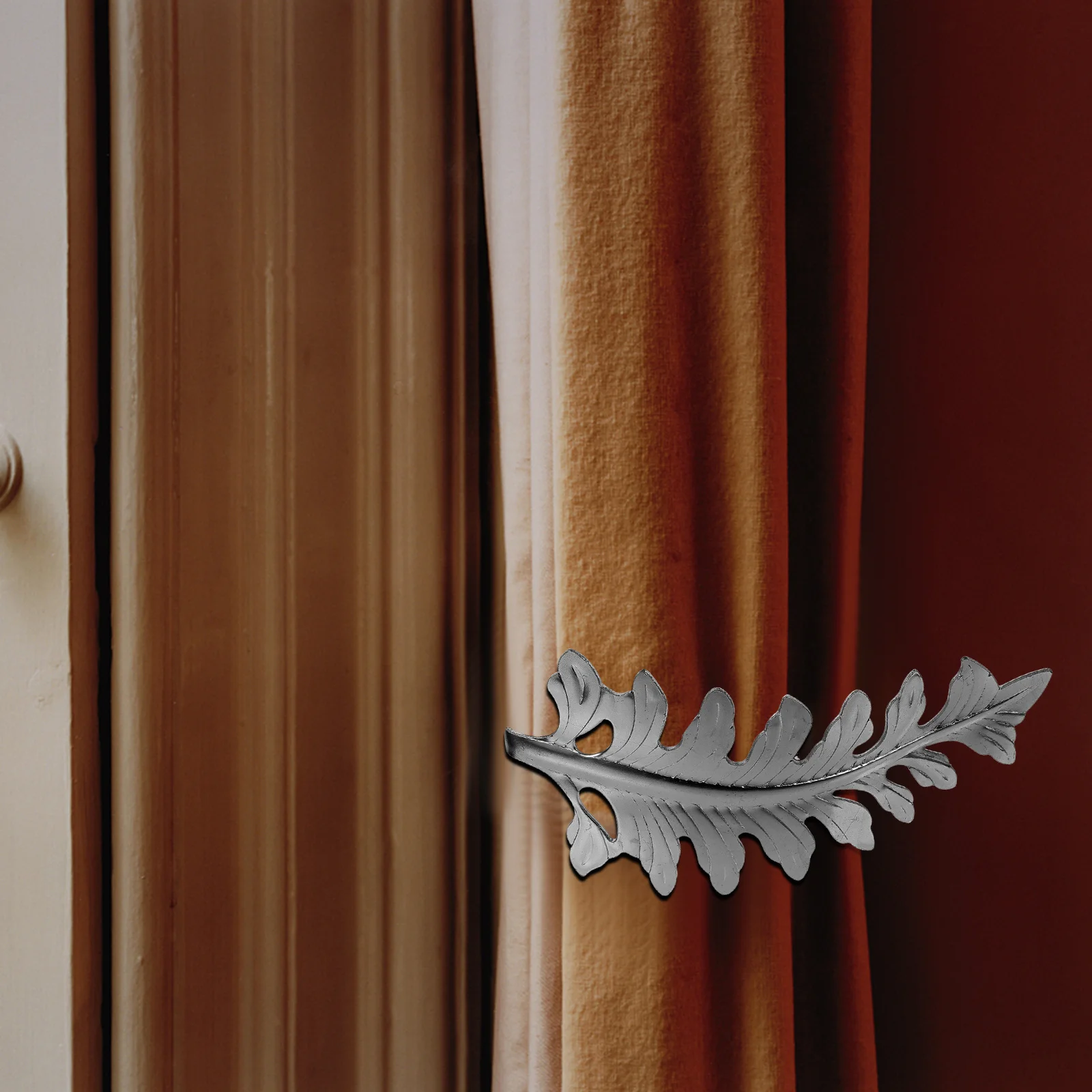 

Leaf Shaped Curtain Holdback Metal Decorative Window Drapery Tiebacks Elegant Home Accessory Curtain Buckles Window Holdbacks