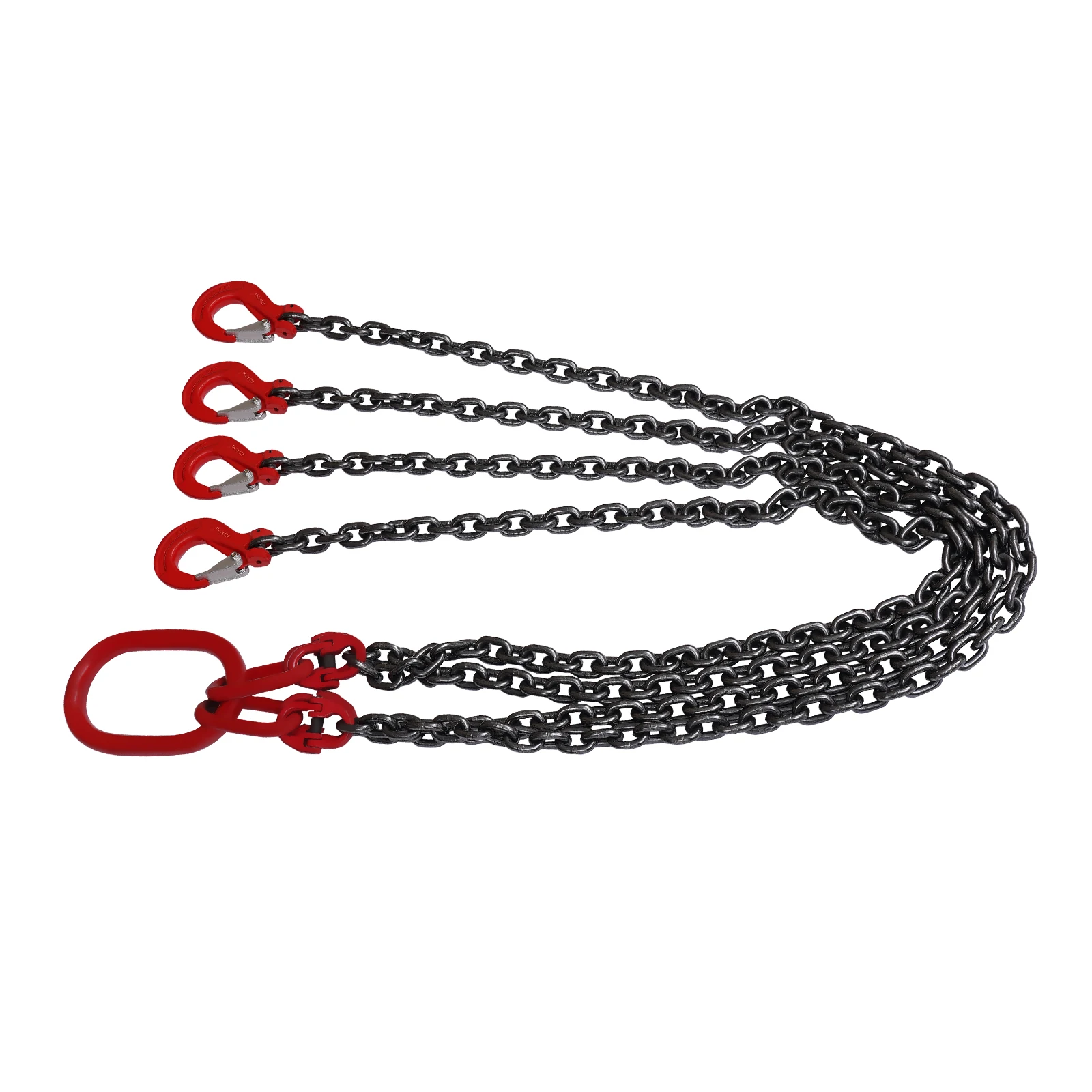 Levantamento Cadeia Sling, G80 Liga de Aço Cadeia Sling, Elevadores 5 Toneladas Heavy Duty com 4 Pernas Grau Ganchos e Ajustador