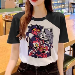 Camiseta de Helluva Boss para mujer, ropa de calle de diseñador, camisetas harajuku, ropa de diseñador de anime para mujer