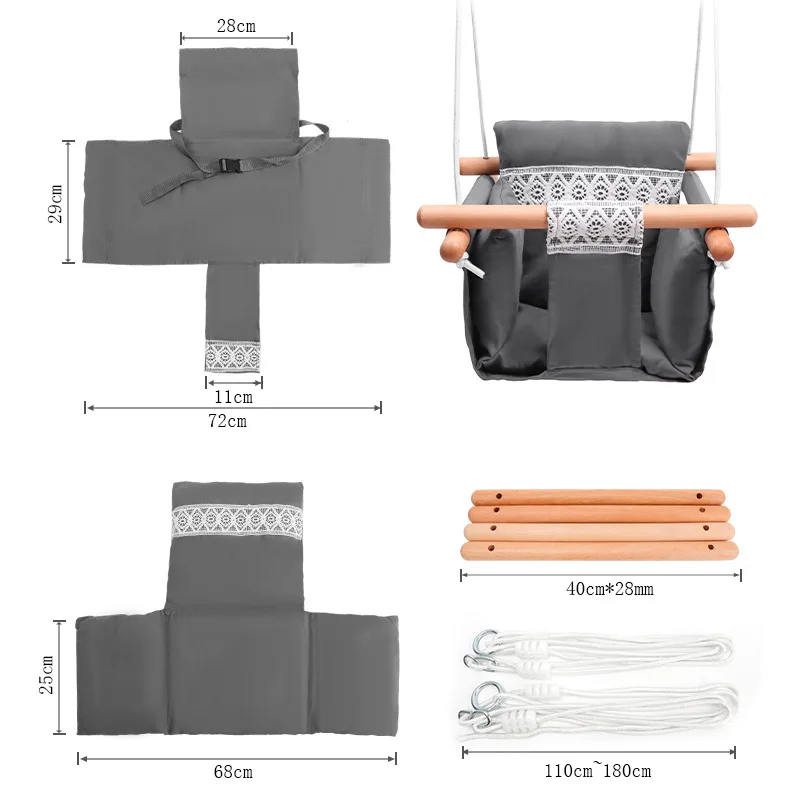 مقعد أرجوحة قماشي بلاستيكي آمن من TOPIND للأطفال للاستخدام الداخلي والخارجي والحديقة والمغامرة في الحديقة #2