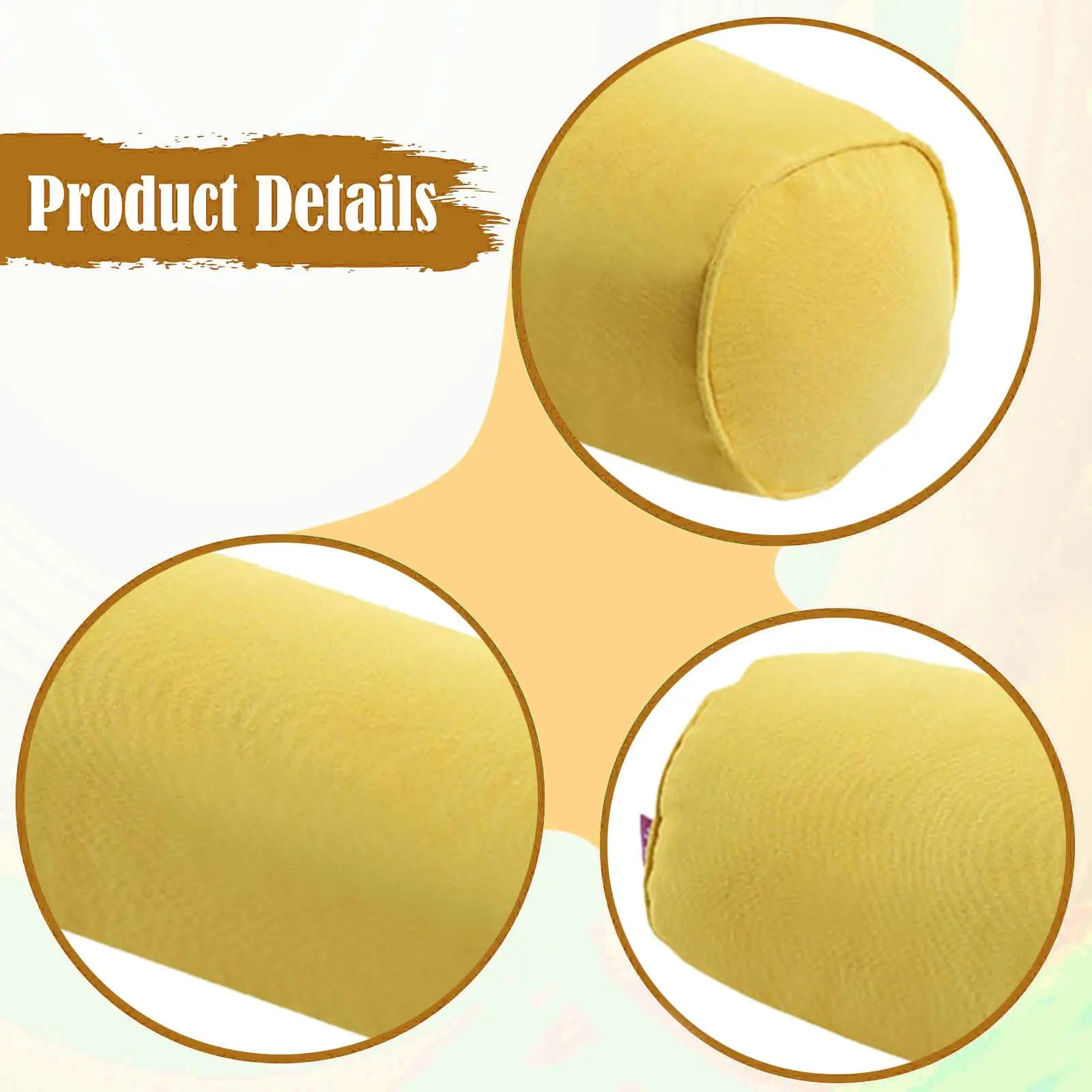 Round Bolster Pillow Decorative Firm Support Comfortable Neck Roll Pillow