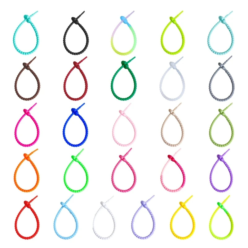 

26 Colors Little Flower Silicone Rope Data Line Binding Tape DIY Jewelry Keychain Accessories Self-Locking Lanyard Strap