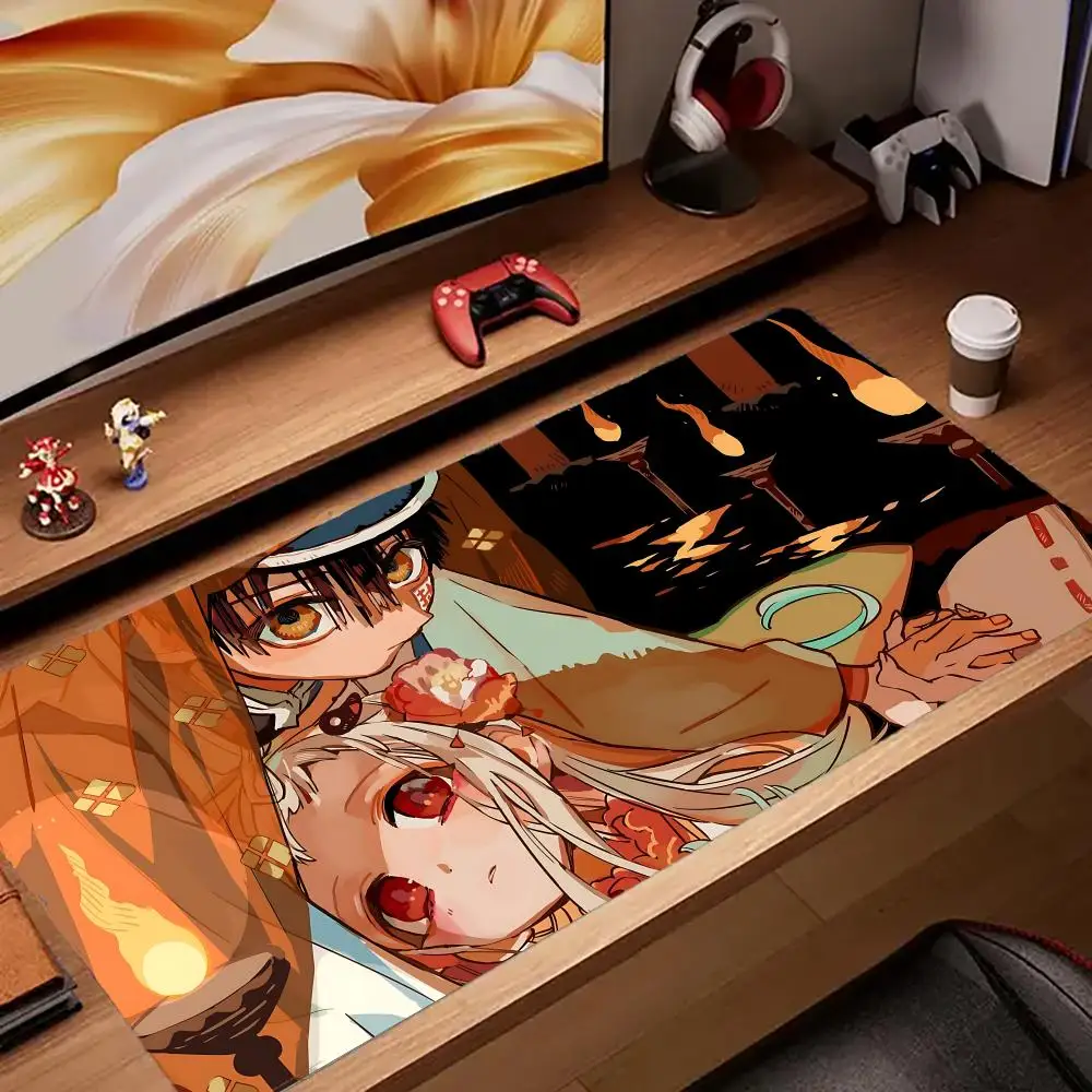 Alfombrilla de ratón Hanako-kun con tapa para inodoro Tapetes de Mesa Teclado, Borracha Kawai, Tapete de Mesa Antiderrapante, XXL90x40cm