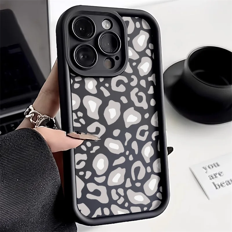 Black Leopard Case Infinix Tecno Spark 10 Pro Camon 20 Pro 10C Go 2024 Smart 7 6 5 Hot 10 Lite 30 40 20 Play 30i Note 40 30 Pro