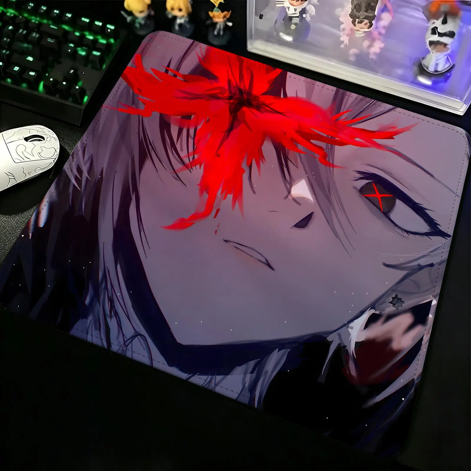 Compact Gaming Mat Reinforced Stitched Border, Portable Laptop Desk Pad for Office & E-sports Genshin Impact Arlecchino