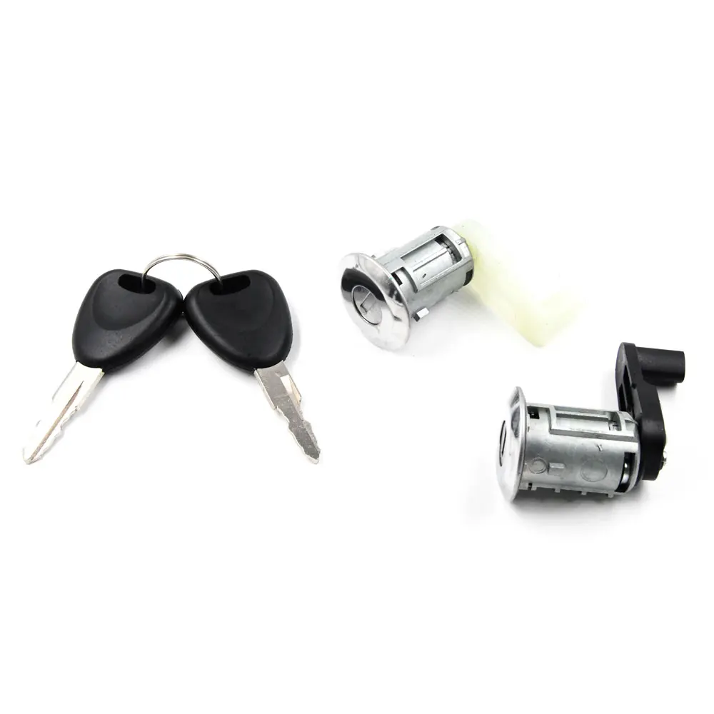 Left+Right OE 7701468981 7701468982 Car Door Lock Barrel Cylinder with 2 Key for Renault Megane Scenic Clio Master