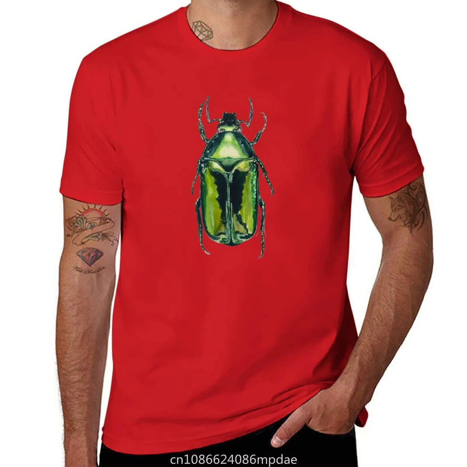 Green Scarab Beetle: Agestrata semperi female T-Shirt customizeds summer top kawaii clothes mens t shirts pack