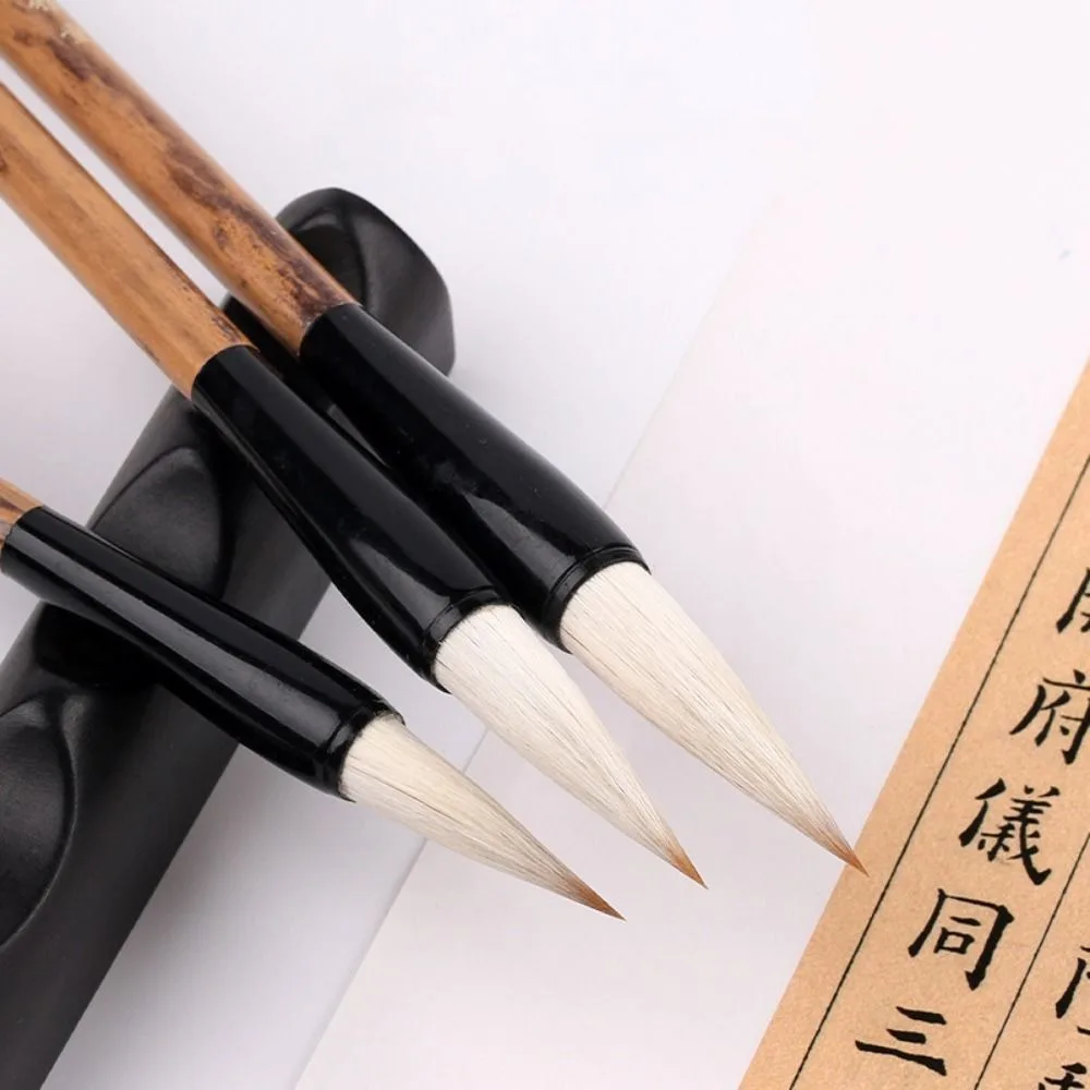 Oil Watercolor Chinese Calligraphy Brush Wolf hair Traditional Scriptures Writing Brush Steel High-end Art Paint Brush Student