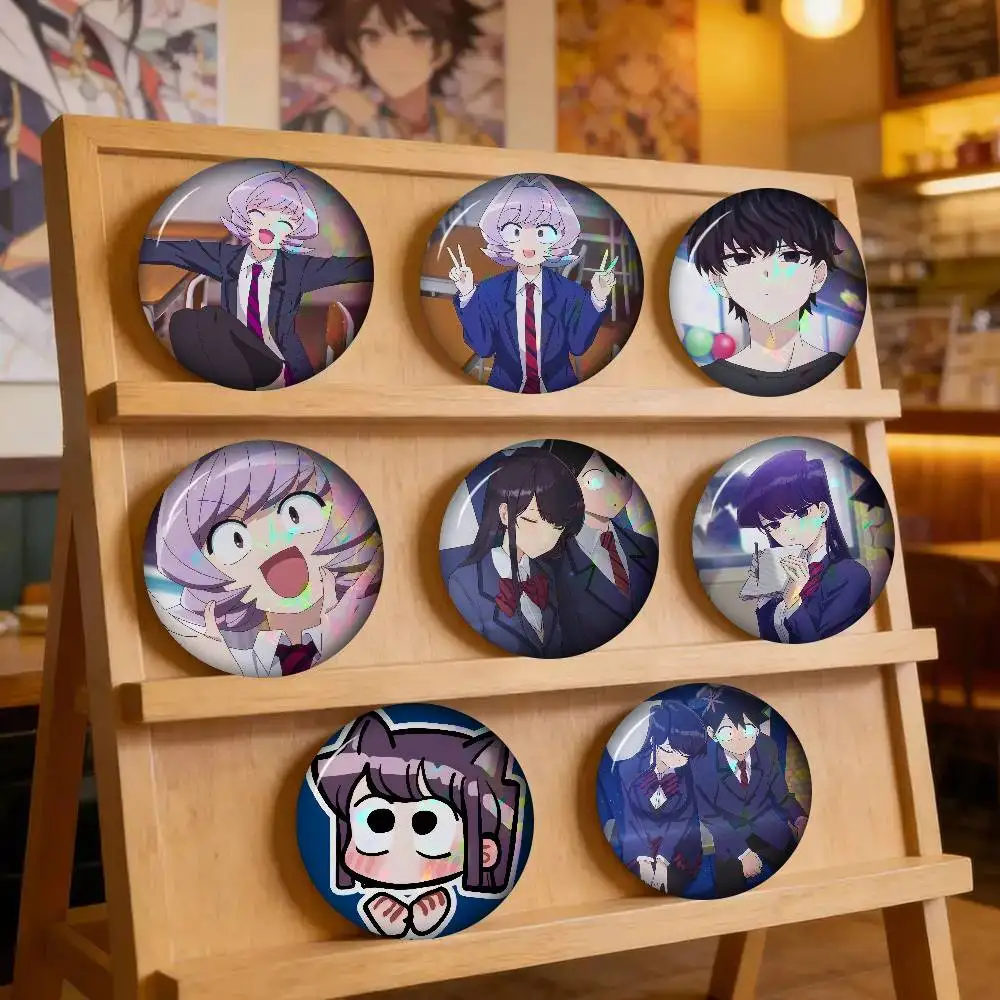 Anime Komi Can T Communicate  Creative Tinplate Soft Button Pins Animal Icon Brooch Lapel Backpack Badge Accessories Pin
