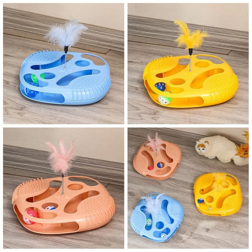 Intellectual Toys Cat Toy Maze Box Self-Hi Fancy Play Cat Track Toys With Exercise Balls Cat Game Turntable Training Supplies