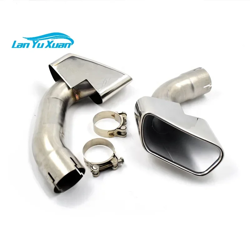 SYPES Stainless Steel Exhaust Pipe Square Muffler Tip For 2014-2019 BMW F15 X5 28i 35i Exhaust Tip Nozzle Exhaust System