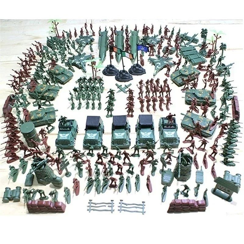 307Pcs/Set Military Model Playset Toy Soldier Army Men 4cm Action Figures Army Play Miniature Figurines