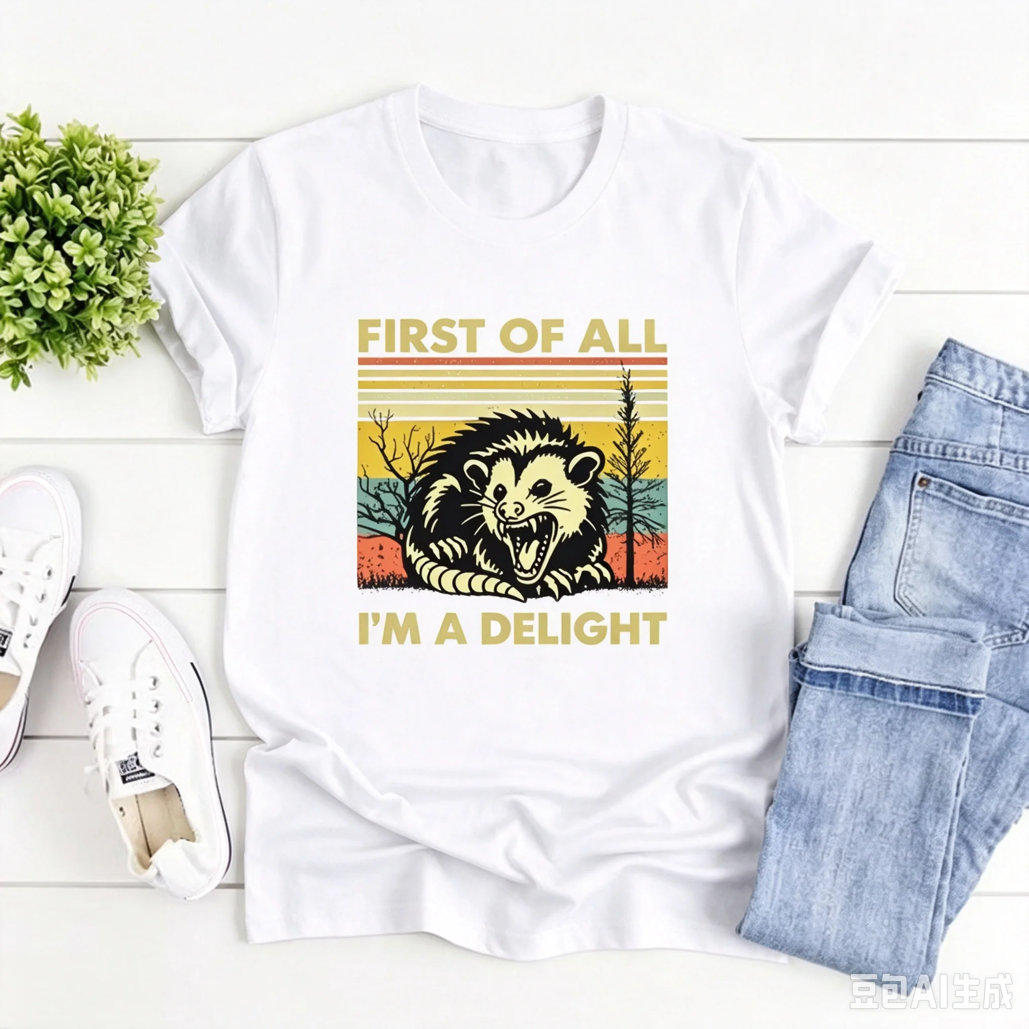 Firstly, I Am A Happy Shirt with Interesting Women's and Men's Short Sleeved T-shirts, Retro Streetwear T-shirts and Casual Wear