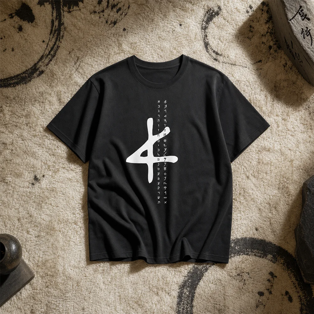 Unisex Comfortable Cotton Short Sleeve Tee Aesthetic Symbol Casual Streetwear Parent-Child Summer Top Minimalist Israel Style