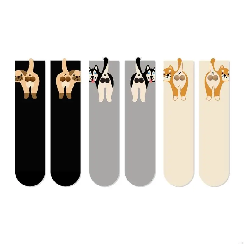 

L38E Stretchy Cartoon Character Socks Reinforced Heel Toe Breathable For Sports Enthusiasts