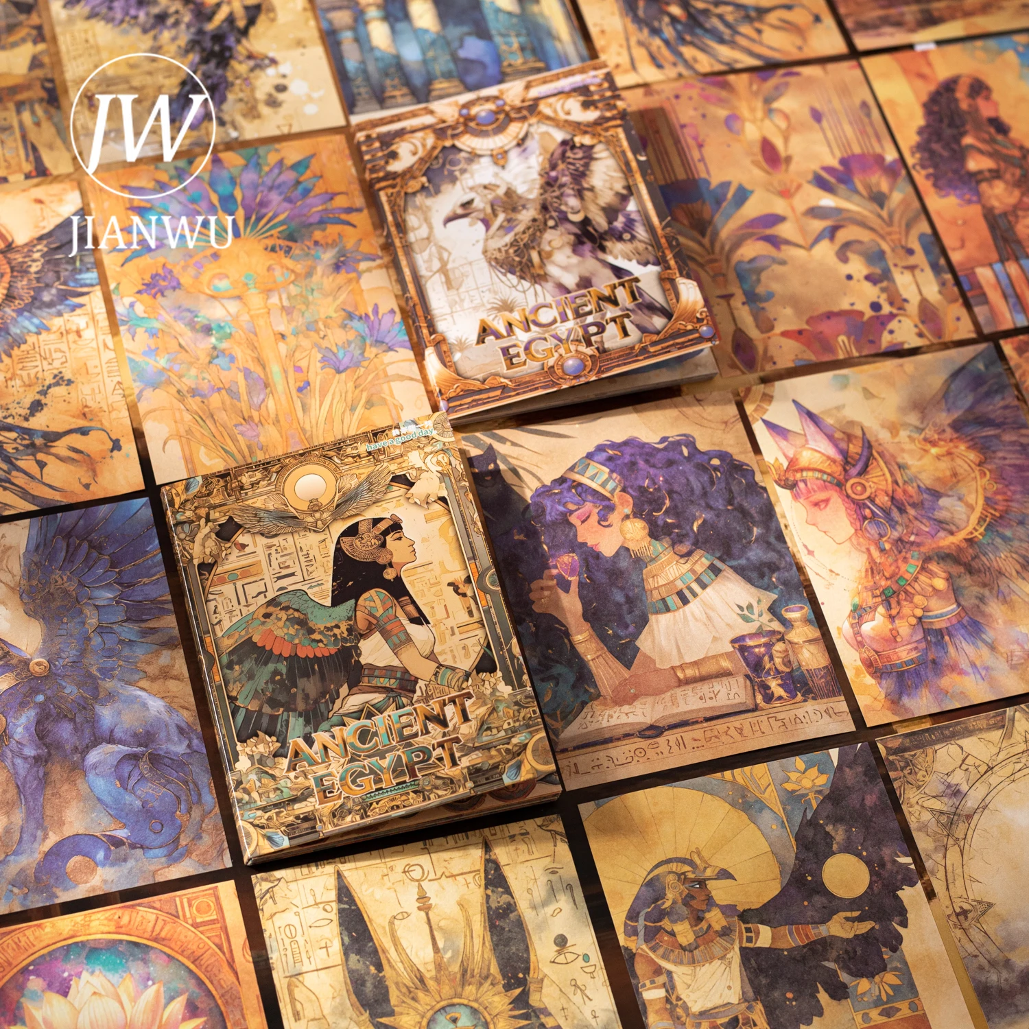 

JIANWUAncient Egypt Series Vintage Character Pyramid Landscape Collage Scrapbook Material Paper Creative Junk Journal Stationery