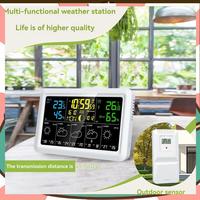 WIFI Multifunction Tuya Weather Station Air Quality Temperature Humidity Meter Moon Phase Air Pressure Weather Clock-[A59T]