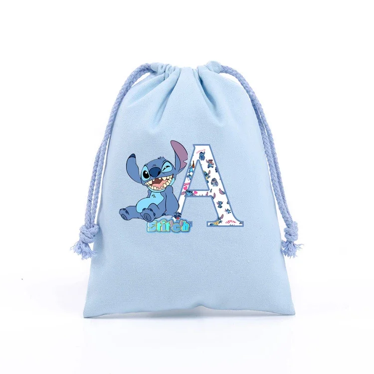 Lilo & Stitch Disney Drawstring Gift Bag Cosmetic Bag Cartoon Portable Storage Organize Bag Fabric Draw Pocket ToiletryBag Gift