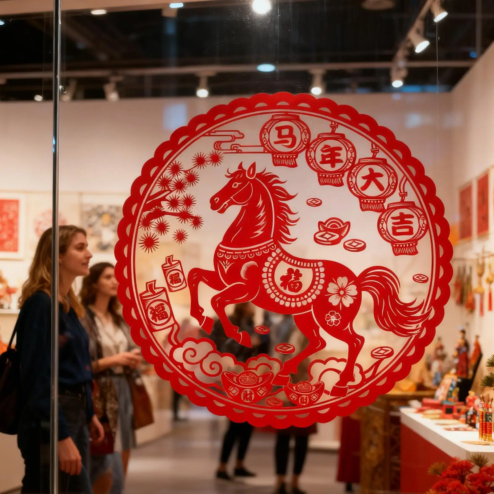 20 Stück Fensteraufkleber zum chinesischen Neujahr, statisch haftend, wiederverwendbar, PVC, rot, traditionelle Symbole für Glück und Wohlstand, für Glastüren, Dekoration