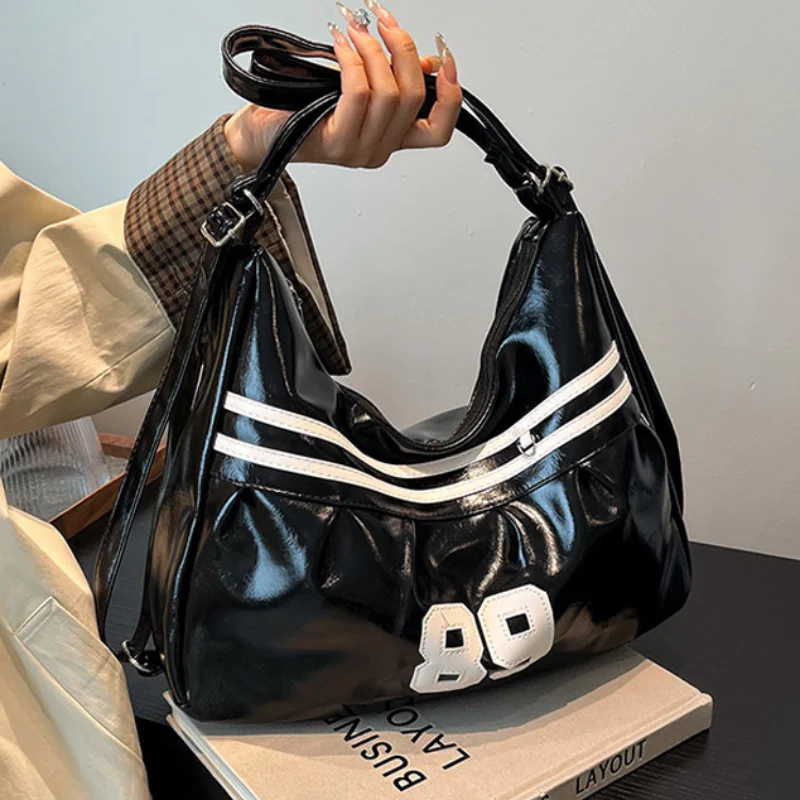 

Модная сумка-мессенджер на одно плечо, большая вместительная женская сумка с мотоциклетной текстурой, многофункциональный мягкий рюкзак