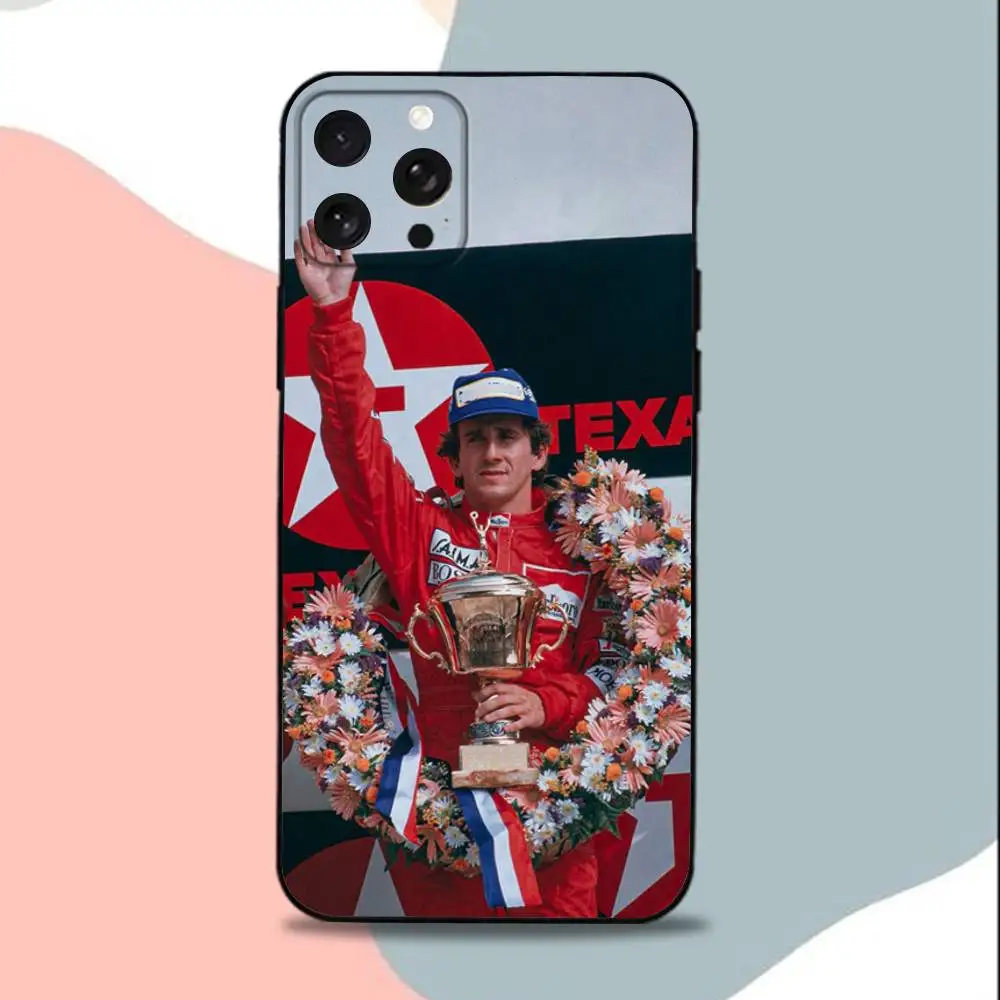 Casing Ponsel R-racing driver A-Ayrtons Senna Untuk iPhone15,13,16,12,11,17,14,Plus,Pro,Max,XS,XR,X,SE,Mini, Bahan Silikon Lembut Warna Hitam