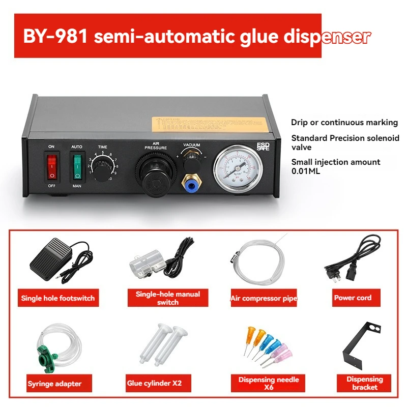 

BY982 Semi-automatic Dispenser Glue Epoxy Resin Dispenser Machine Paste Liquid Controller