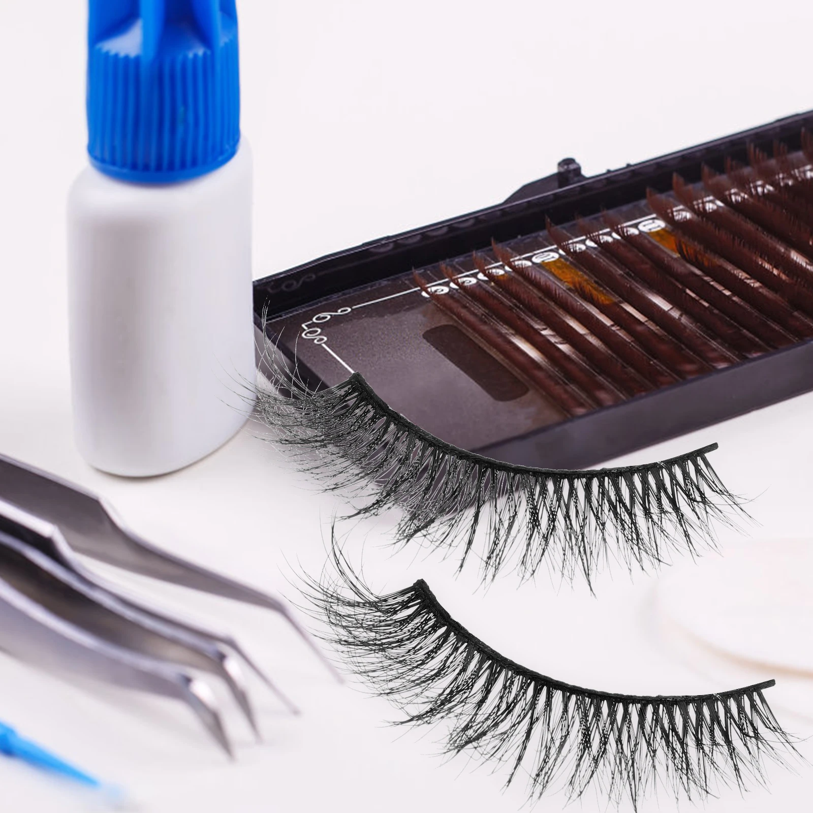 

20 пар полосок с имитацией естественного вида, многоразовые, удобные, безопасные, для макияжа, накладные ресницы, материал для ресниц