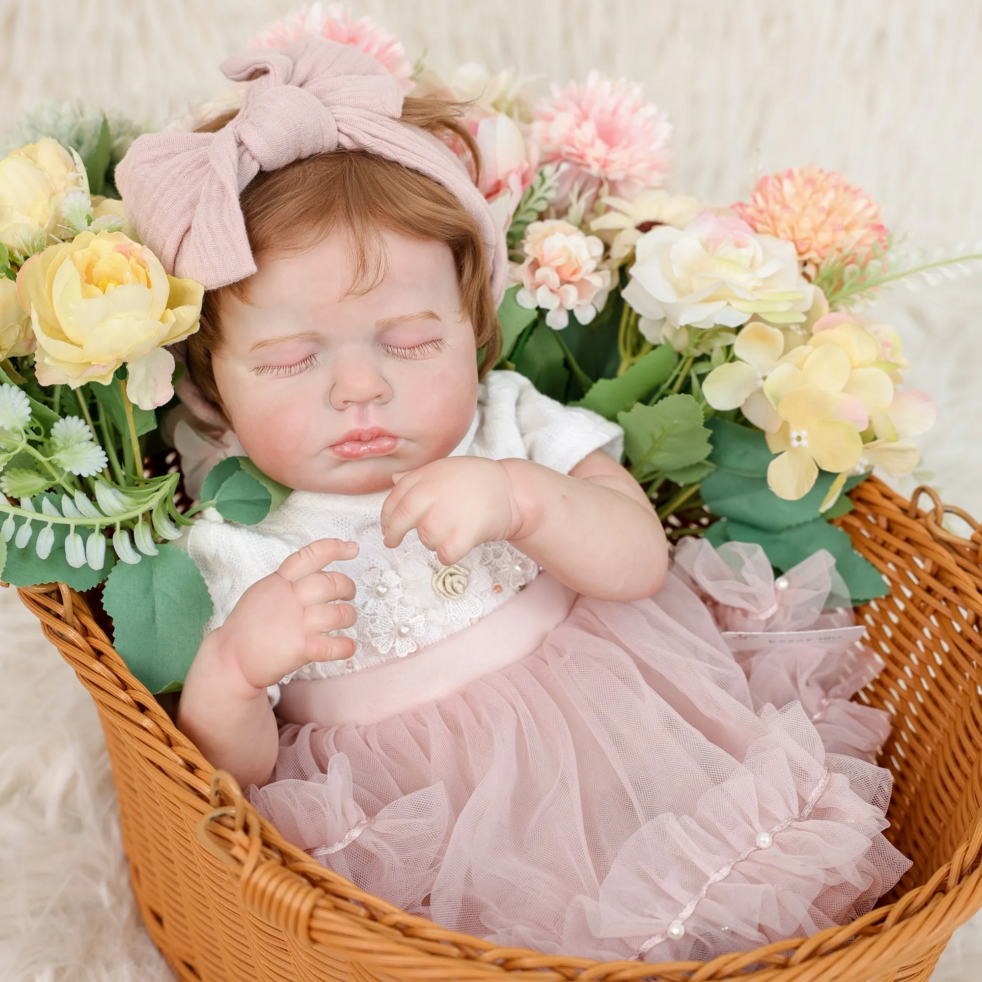 Muñeca Reborn Kawaii de Cloveray de 20 pulgadas, muñeca realista bonita, juguetes cómodos, regalo de alta calidad, muñeca artística hecha a mano, regalos de cumpleaños para niños