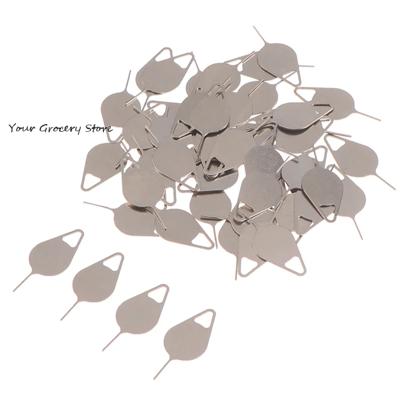 50pcs Sim Card Tray Removal Eject Pin Key Tool Stainless Steel Needle