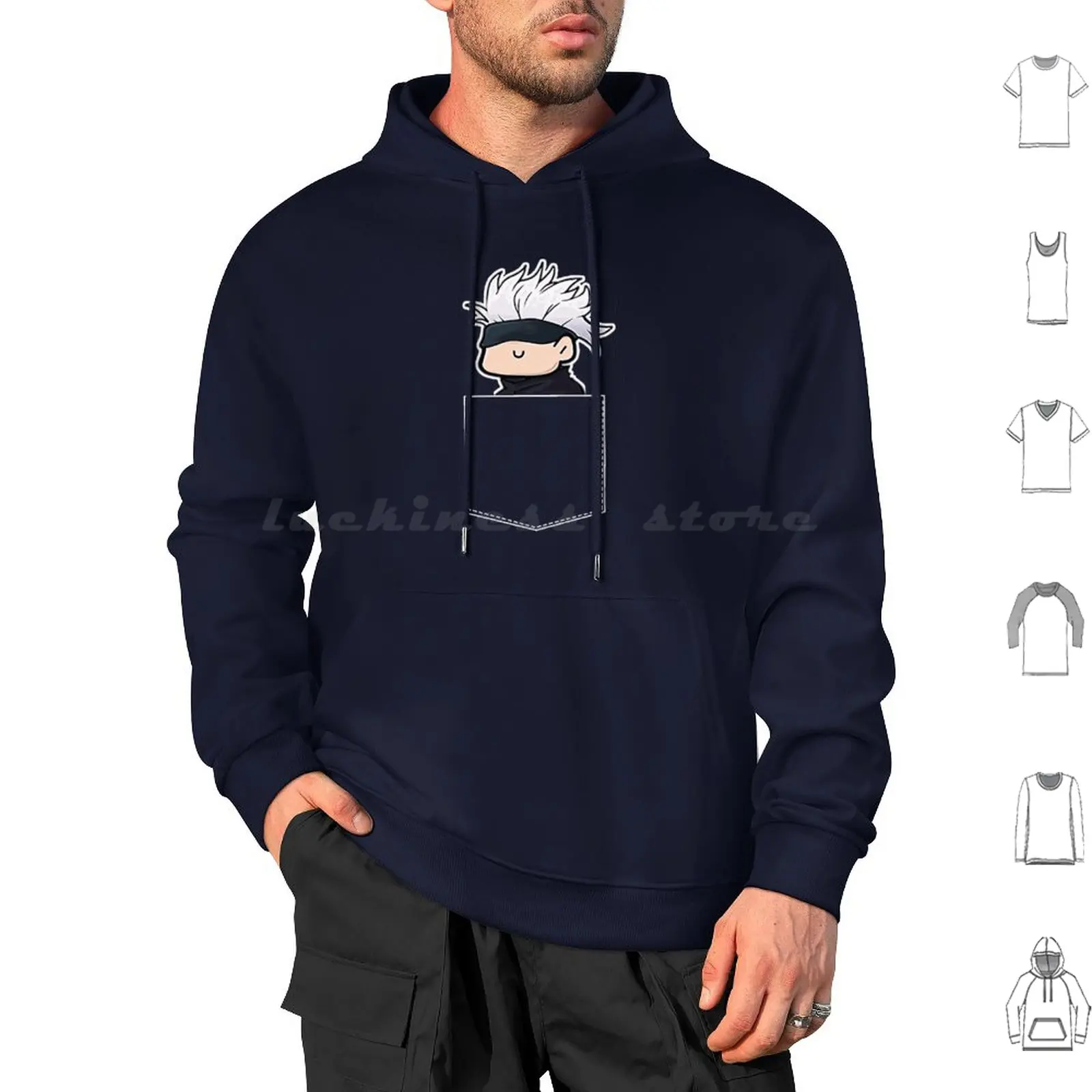 I Can Not See Anything Hoodie cotton Long Sleeve Jujutsu Kaisen Anime Jjk Gojo Manga Jujutsu Sukuna Itadori Satoru