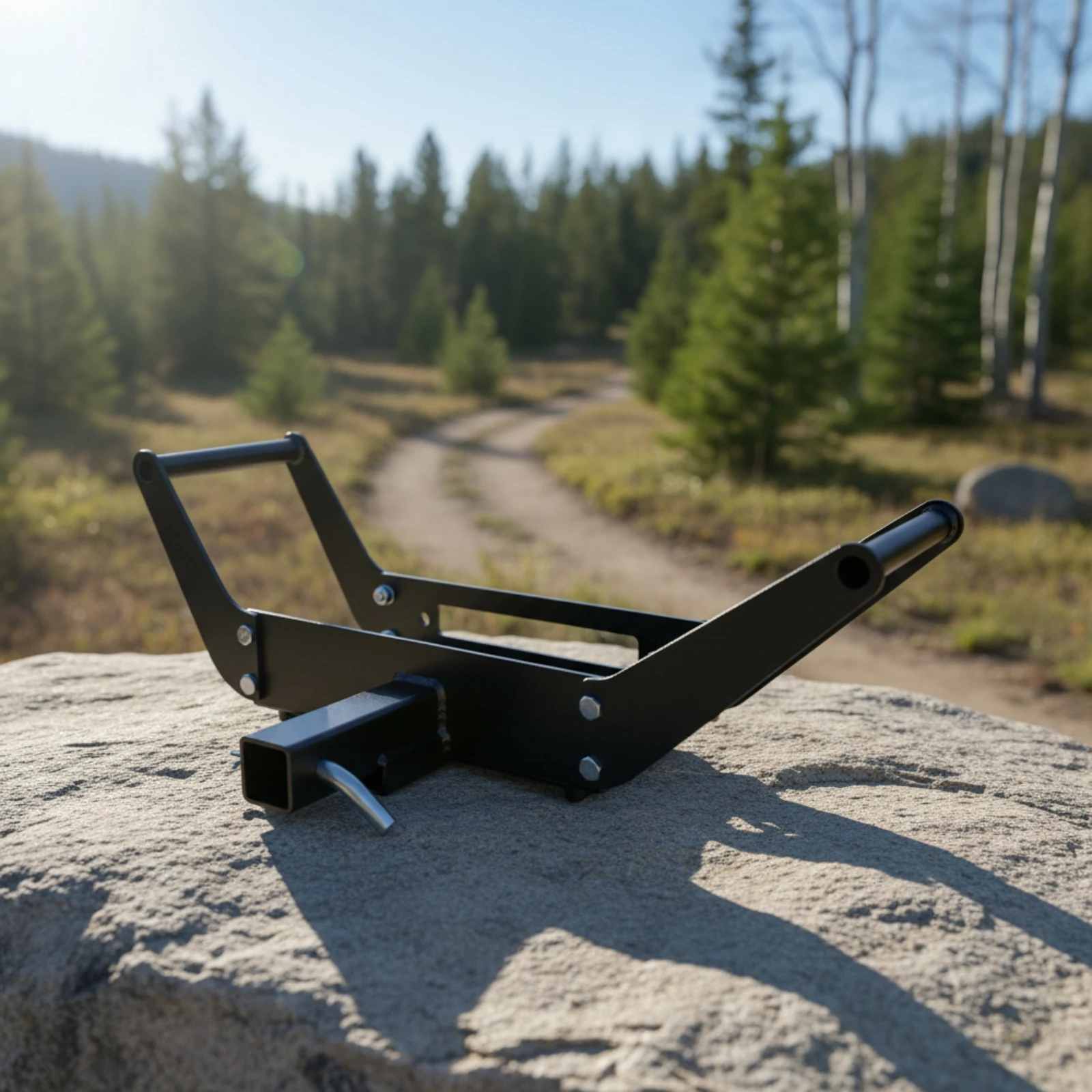 Winch Bracket with Folding Arm Compact Trailer Hitch Winch Mount Heavy-Duty Powder-Coated for off-Roaders, Vehicle Rescue