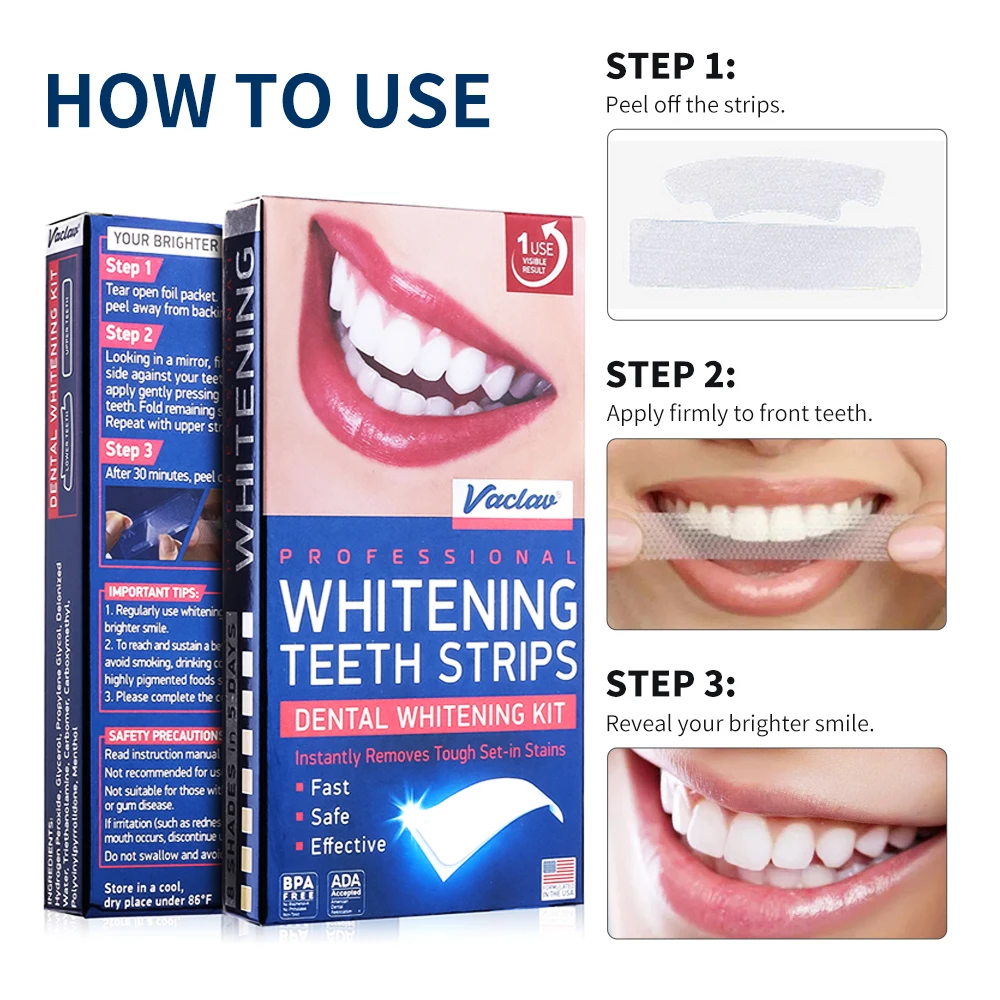 فراق الأسنان تبييض الشريط ترقية حساسية الحرة طقم تبيض الأسنان لا بيروكسيد الأسنان تبييض الشريط الأبيض ملصق