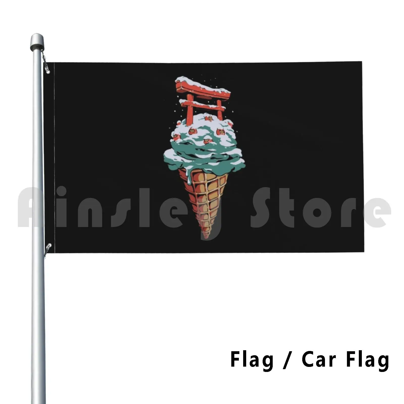 Japanese Flavor Flag Car Flag Printing Custom Ice Cream Japan Japanese The Great Wave Daruma Fuji Kanagawa Food