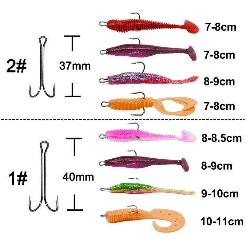 Nowy 20-częściowy podwójny haczyk z długim trzonkiem Weedless Haczyk wędkarski do wiązania much Podwójny haczyk do jig Bass Haczyk na ryby Sprzęt wędkarski do miękkiej przynęty