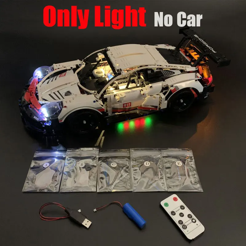 Led Light For 42096 20097 Technical Car Building Blocks City RSR Race Vehicle Bricks DIY Lamp Toys Set Not Included Car