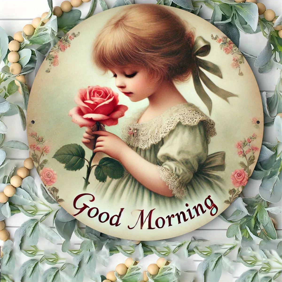 طباعة أنيقة "Good Morning عالية الوضوح، مناسبة لغرفة النوم وغرفة المعيشة وديكور المقهى، وديكور مثالي للغرفة