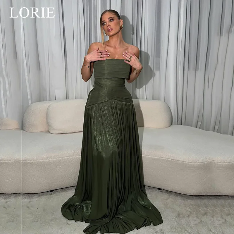 

LORIE Elegant Evening Dresses Chic Strapless Sleeveless Draped Party Dresses Pleats Floor-Length Prom Gowns Customized