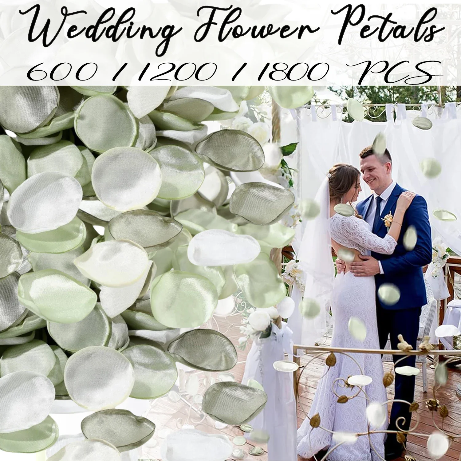 600-1800Pcs Wedding Silk Rose Petals Artificial Flower Petals for Flower Girl Basket Aisle Scatter Dinner Table Centerpieces