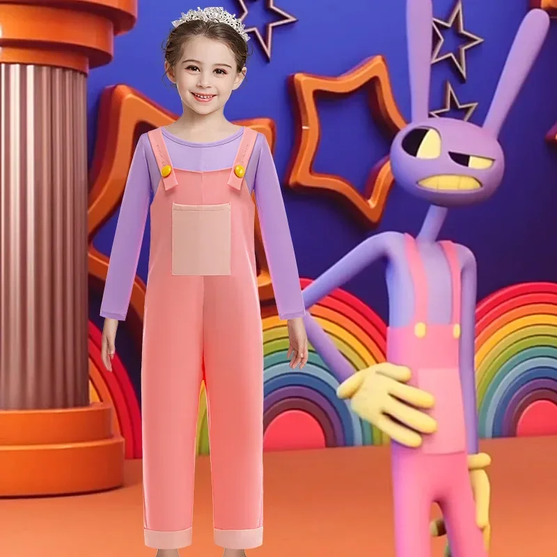 

2025ХэллоуинКостюмы для косплея LYus Jax pour enfants, Combinaison et gants pour fille, костюм carnava jeu The Items Digit