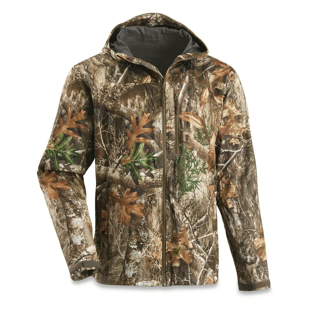 

Men's Real-Tree Camo Soft Shell Jacket Outdoor Camouflage Hunting Hooded Coat Waterproof Jacket