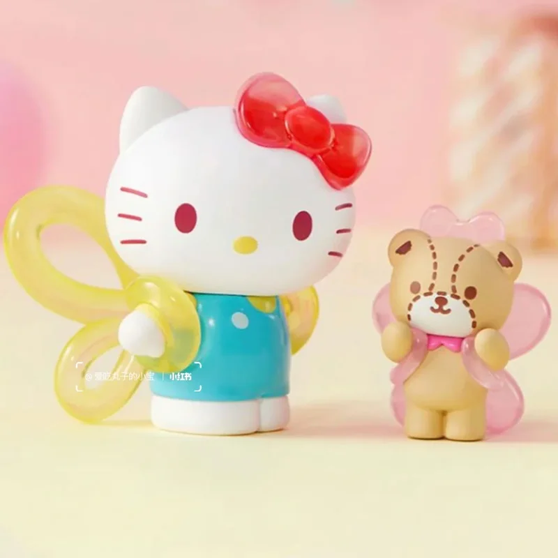

New Official Sanrioo Hello Kitty Balloon Celebration Series Blind Box Figurines Desktop Car Ornaments Girls' Festival Gifts