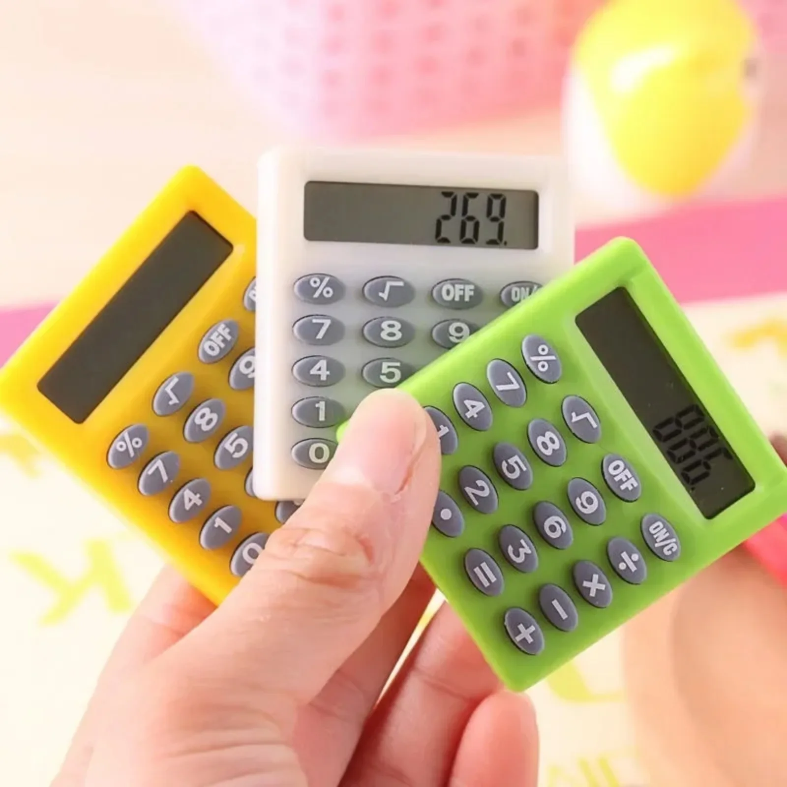 Kawaii Mini Calculator Portable Calculator Students Mini Pocket Exam Calculator 8-digit Counter School Office Supplies