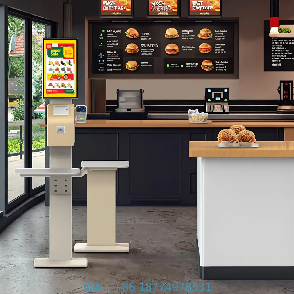 with Thermal Printer SDK Barcode Reader Restaurant Fast Food Ordering Automatic Self Service Payment Kiosk Machine