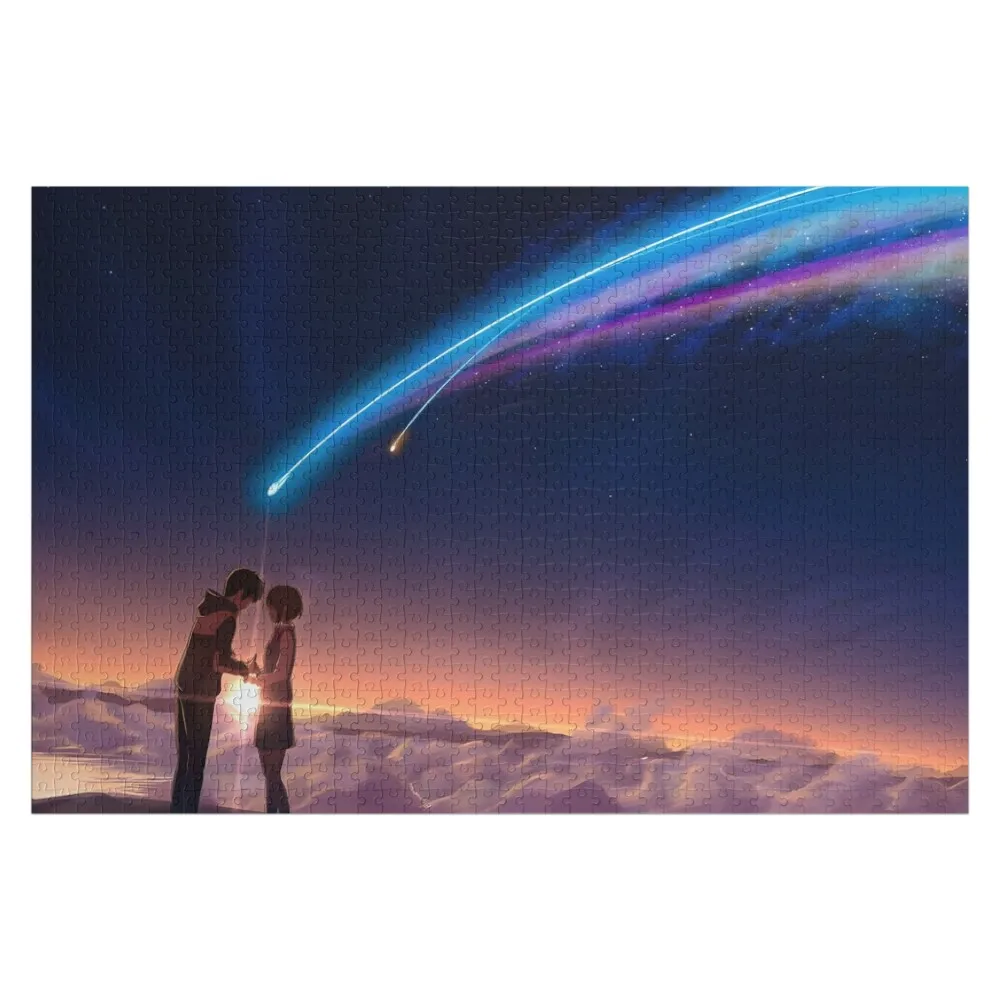 

Kimi no Na Wa - Sweet Couple in Beautiful Sunset View Jigsaw Puzzle Custom Gift Customized Kids Gift Personalized Puzzle