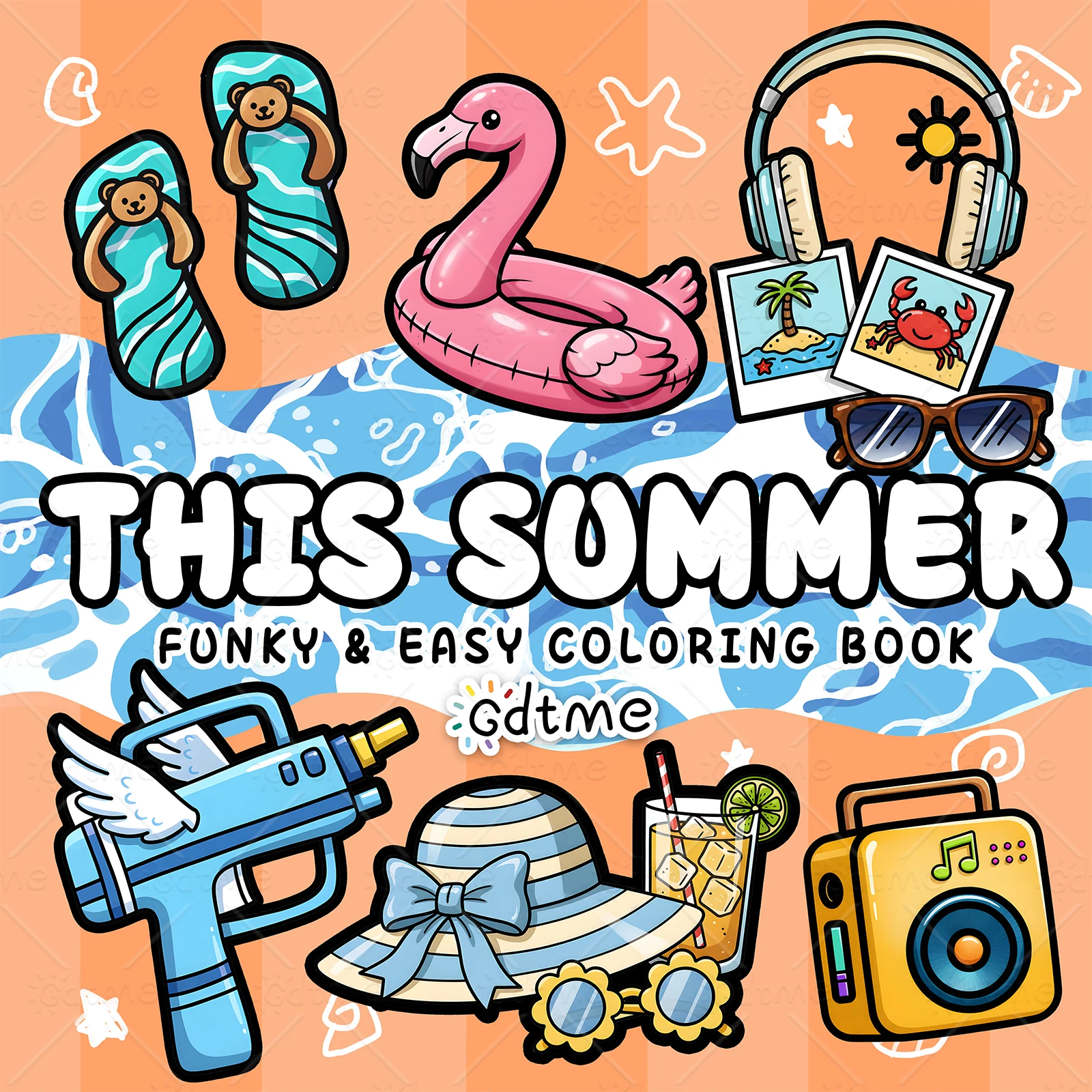 THIS SUMMER FUNKY & EASY : Coloring Book for Adults Featuring Cute Cozy Daily Activities for Relaxation (Cozy Spaces Coloring)