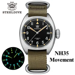 STEELDIVE SD1907 Luxury Auto Mechanical Wristwatch 36MM Case NH35 Movement Swiss Luminous 200M Waterproof Fashion Dive Watches