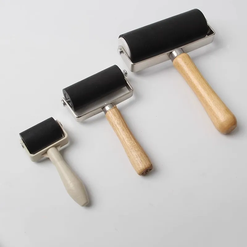 3.5/6/10cm Professional Rubber Roller Printing Ink Printing Tool Painting Roller Ink Stamping Tools Art Craft Supplies